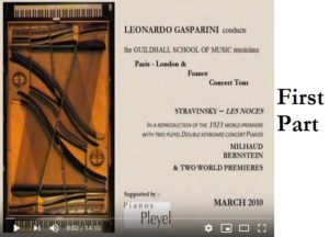 Leonardo Gasparini conducts Les Noces by Stravinsky