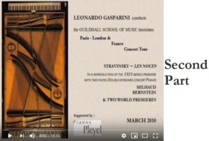 Leonardo Gasparini conducts Les Noces by Stravinsky